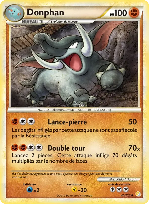 Carte Pokémon Donphan — HeartGold SoulSilver