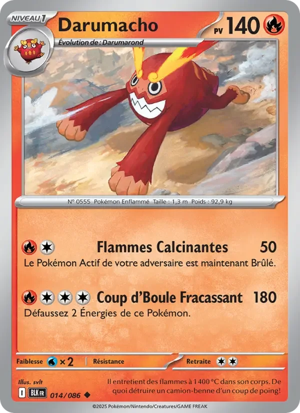 Carte Pokémon Darumacho — Foudre Noire