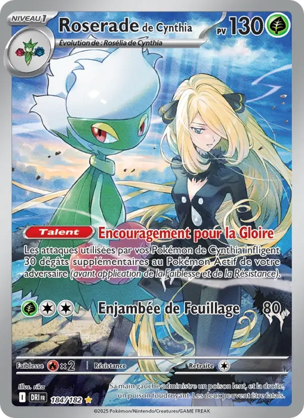 Carte Pokémon Roserade de Cynthia — Rivalités Destinées