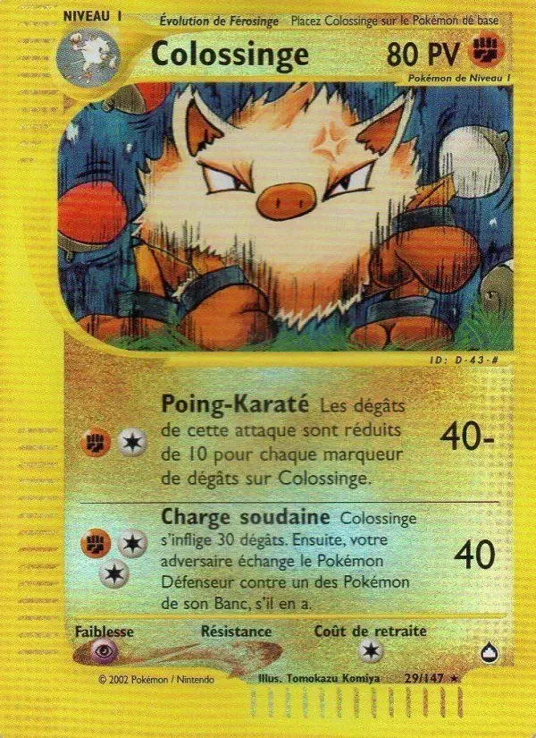 Carte Pokémon Colossinge — Aquapolis