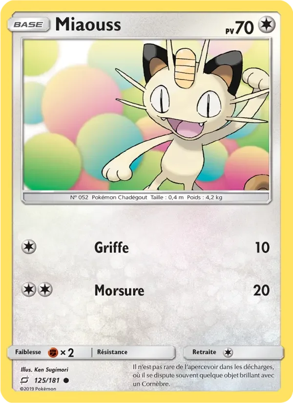 Carte Pokémon Miaouss — Duo de Choc
