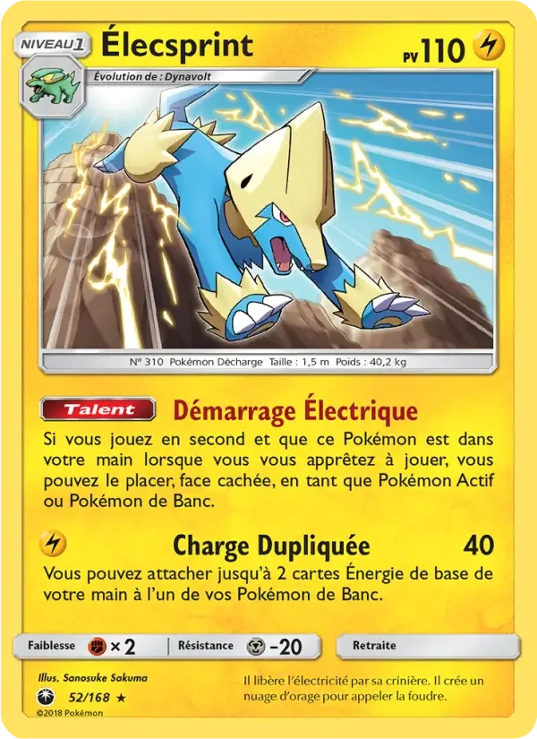 Carte Pokémon Élecsprint — Tempête Céleste