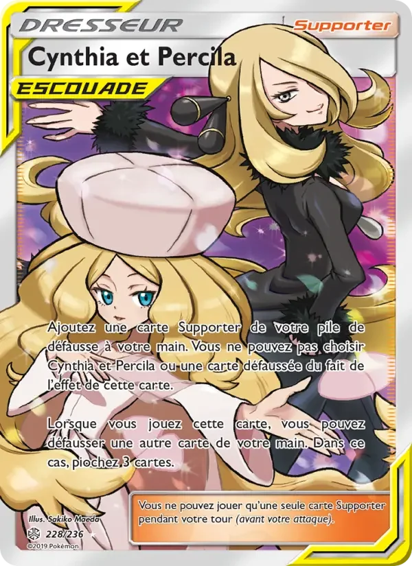 Carte Pokémon Cynthia et Percila — Éclipse Cosmique