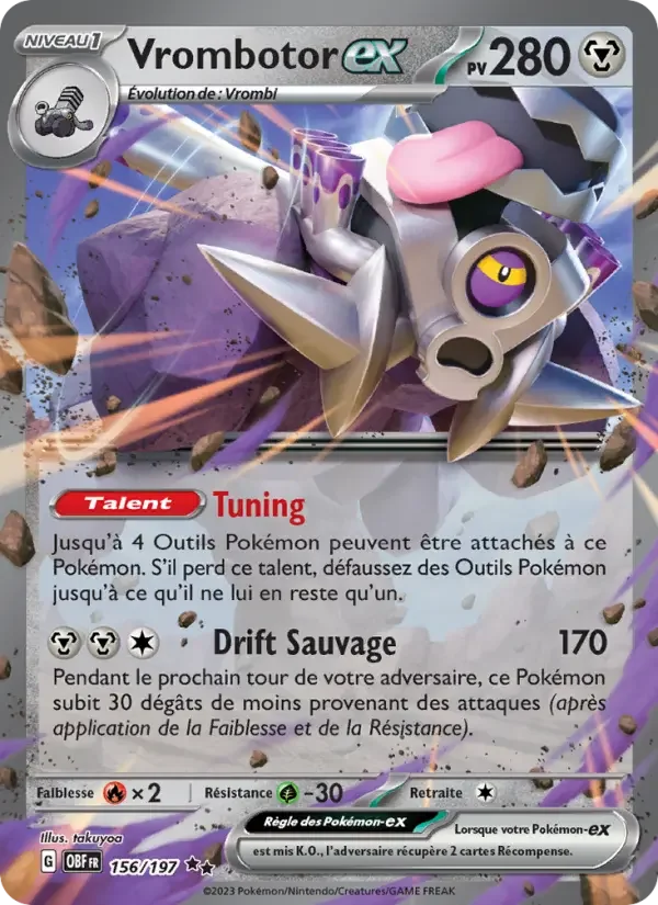 Carte Pokémon Vrombotor-ex — Flammes Obsidiennes