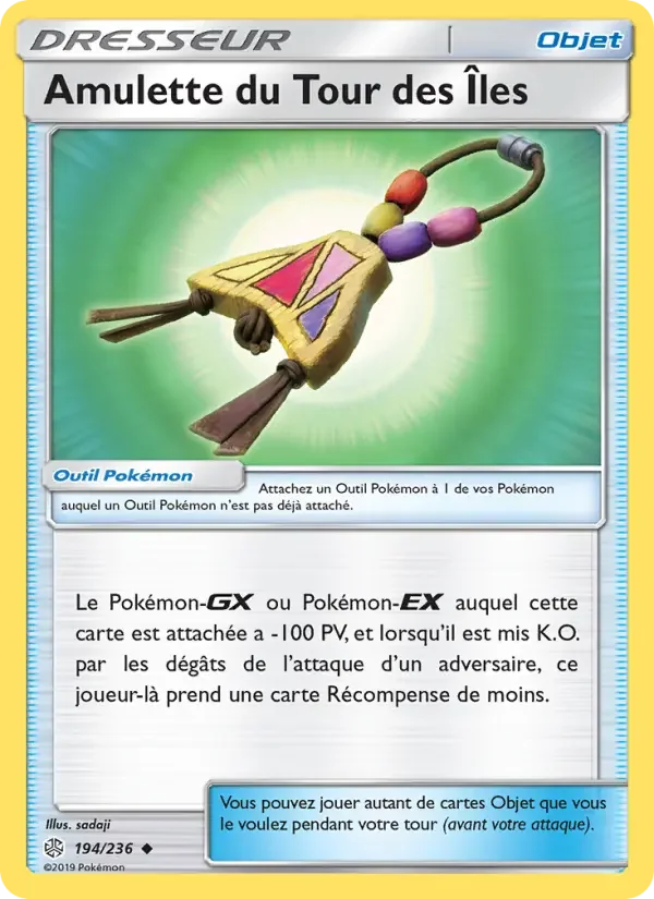 Carte Pokémon Amulette du Tour des Îles — Éclipse Cosmique