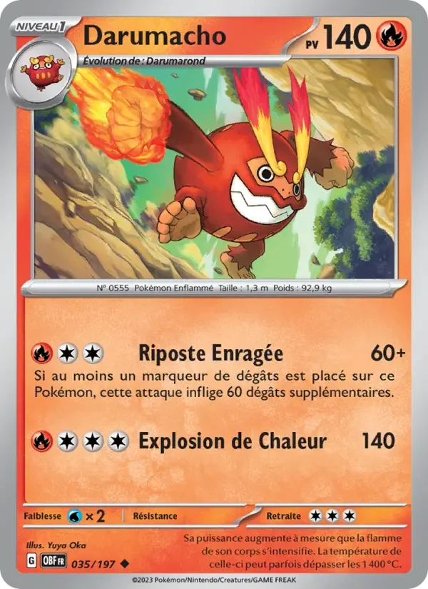 Carte Pokémon Darumacho — Flammes Obsidiennes