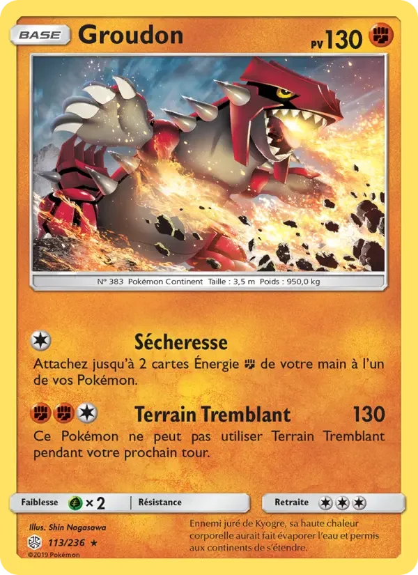 Carte Pokémon Groudon — Éclipse Cosmique