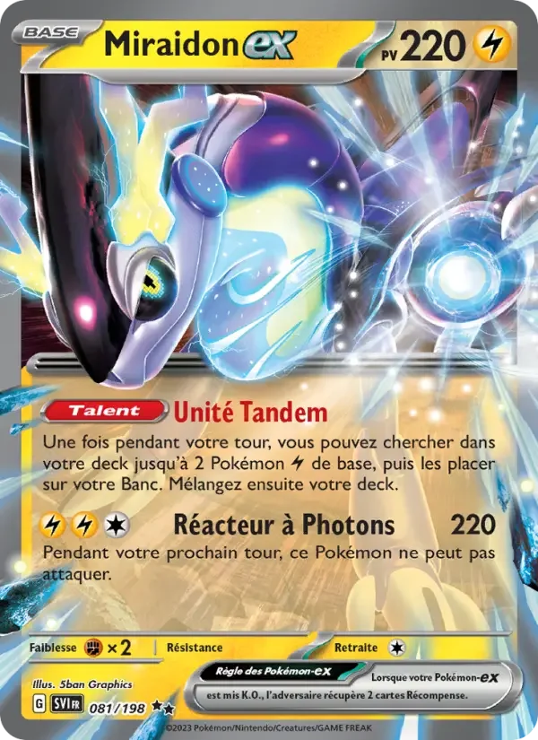 Carte Pokémon Miraidon-ex — Écarlate et Violet