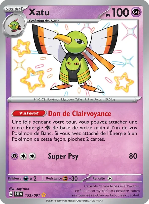 Carte Pokémon Xatu — Destinées de Paldea