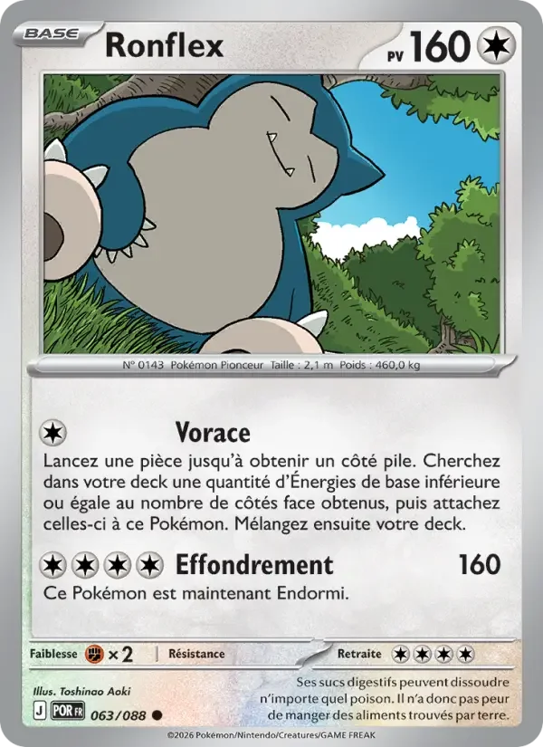 Carte Pokémon Ronflex — Équilibre Parfait
