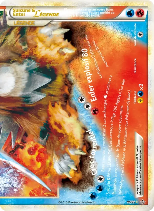 Carte Pokémon Suicune & Entei LÉGENDE (bas) — Déchaînement