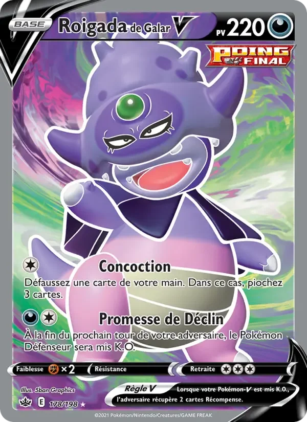 Carte Pokémon Roigada de Galar V — Règne de Glace