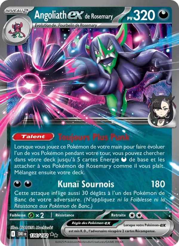 Carte Pokémon Angoliath-ex de Rosemary — Rivalités Destinées