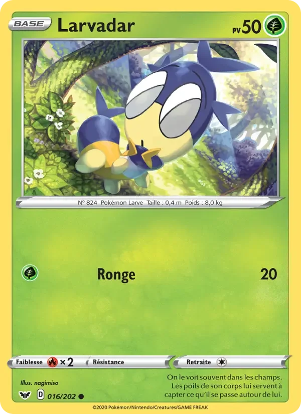 Carte Pokémon Larvadar — Épée et Bouclier