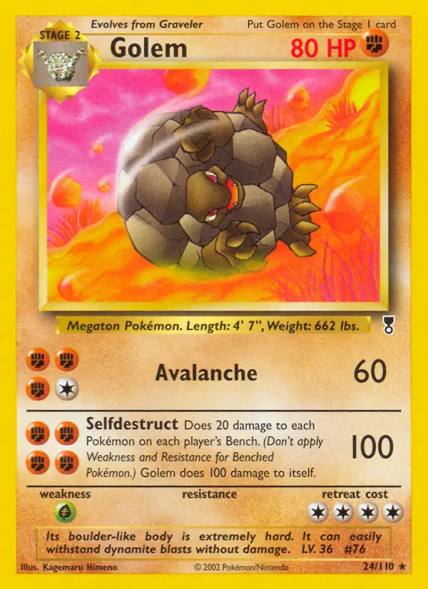 Carte Pokémon Grolem — Legendary Collection