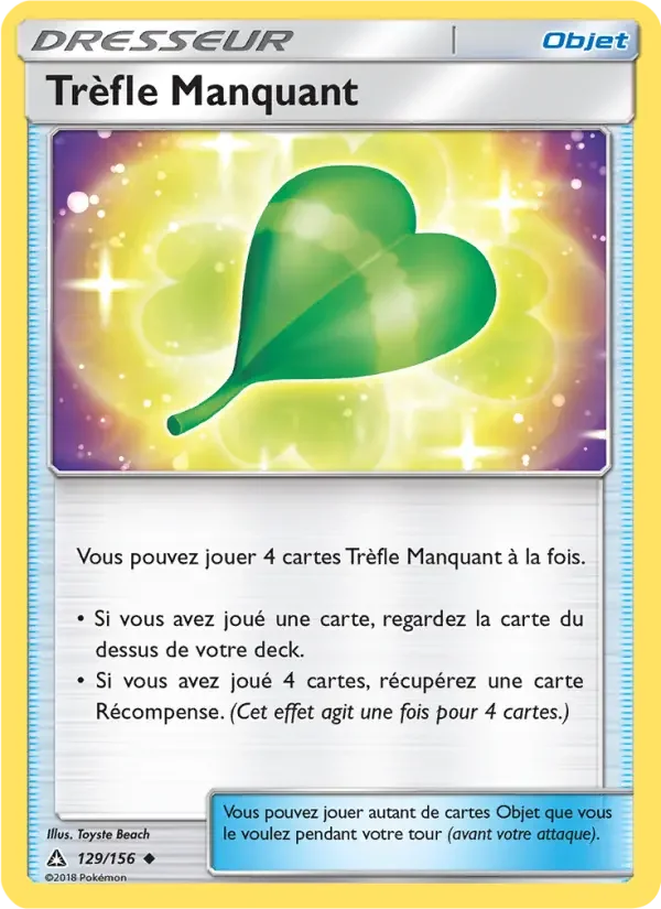 Carte Pokémon Trèfle Manquant — Ultra-Prisme