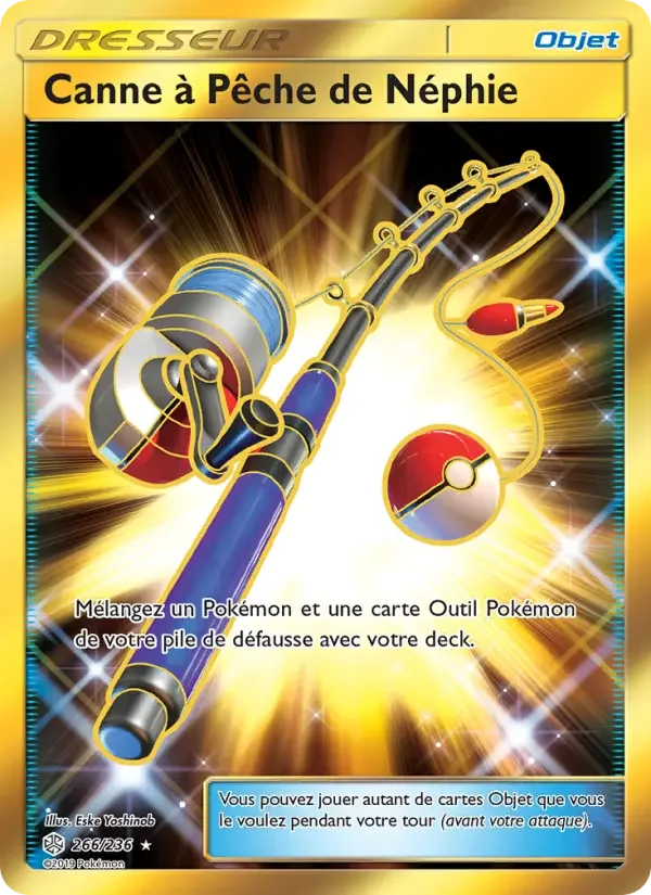 Carte Pokémon Canne à Pêche de Néphie — Éclipse Cosmique