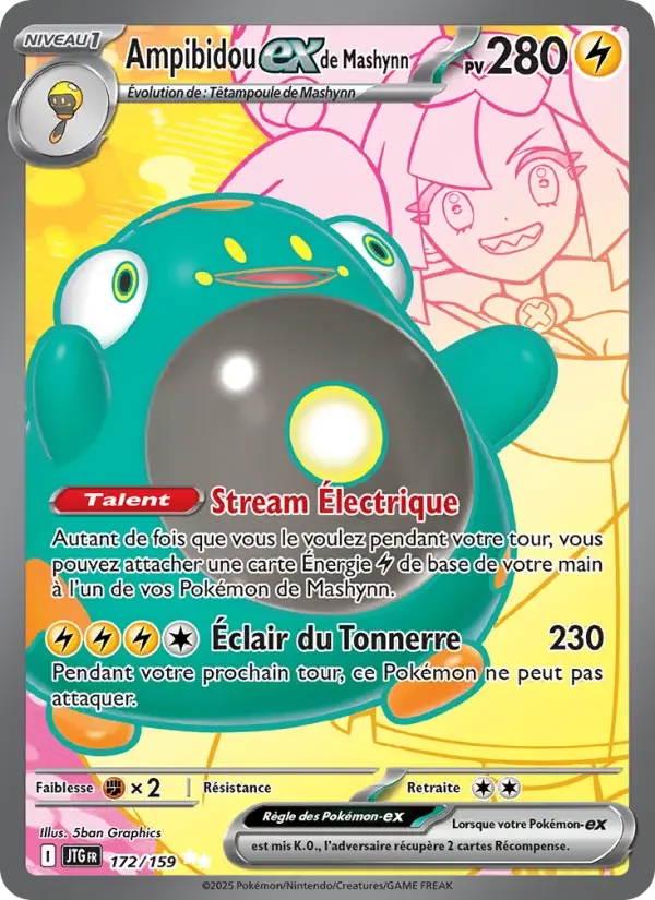 Carte Pokémon Ampibidou-ex de Mashynn — Aventures Ensemble