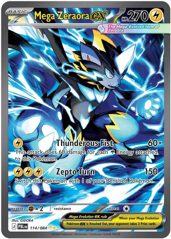Carte Pokémon Mega Zeraora ex — Nuit Noire