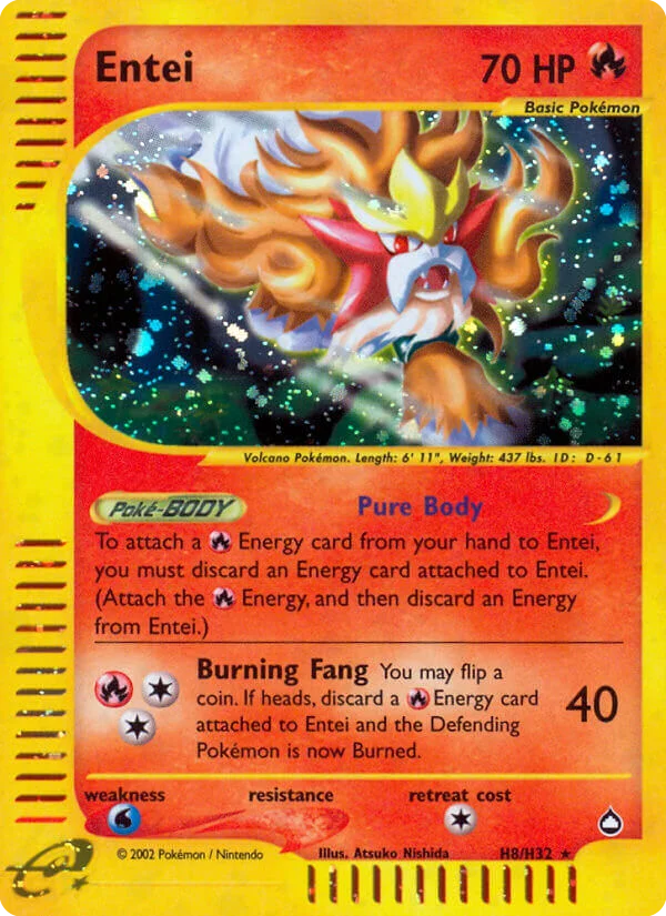 Carte Pokémon Entei — Aquapolis