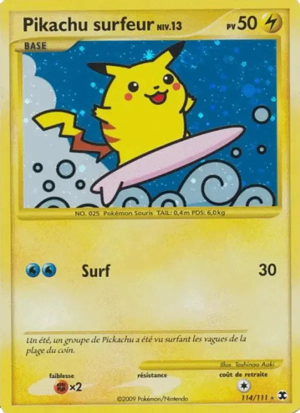 Carte Pokémon Pikachu surfeur Niv. 13 — Rivaux Émergeants