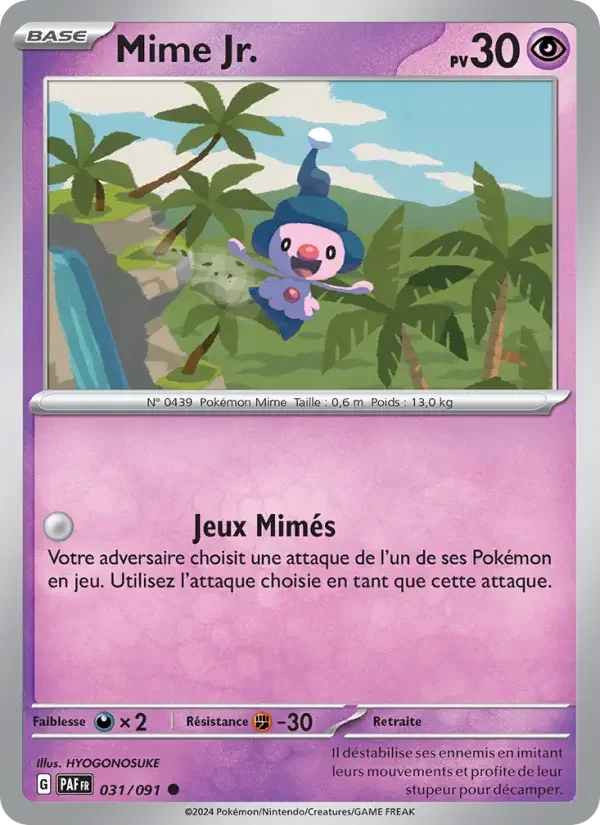 Carte Pokémon Mime Jr. — Destinées de Paldea