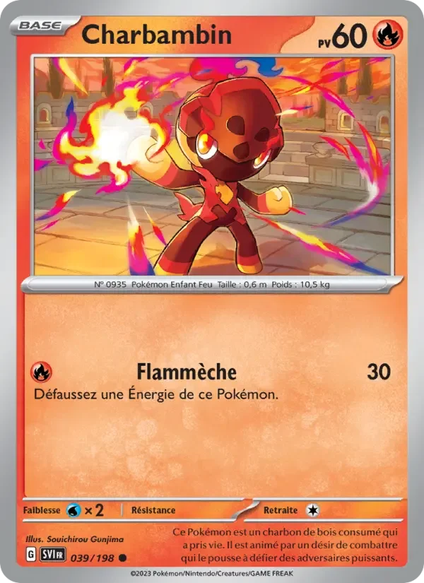 Carte Pokémon Charbambin — Écarlate et Violet