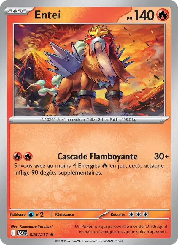 Carte Pokémon Entei — Héros Transcendants