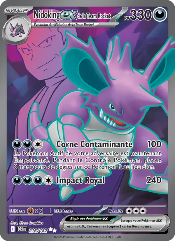 Carte Pokémon Nidoking-ex de la Team Rocket — Rivalités Destinées