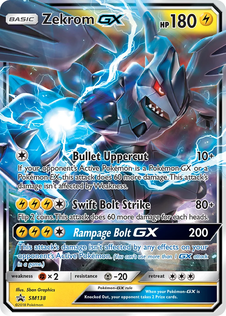 Carte Pokémon Zekrom GX — Promos Soleil et Lune