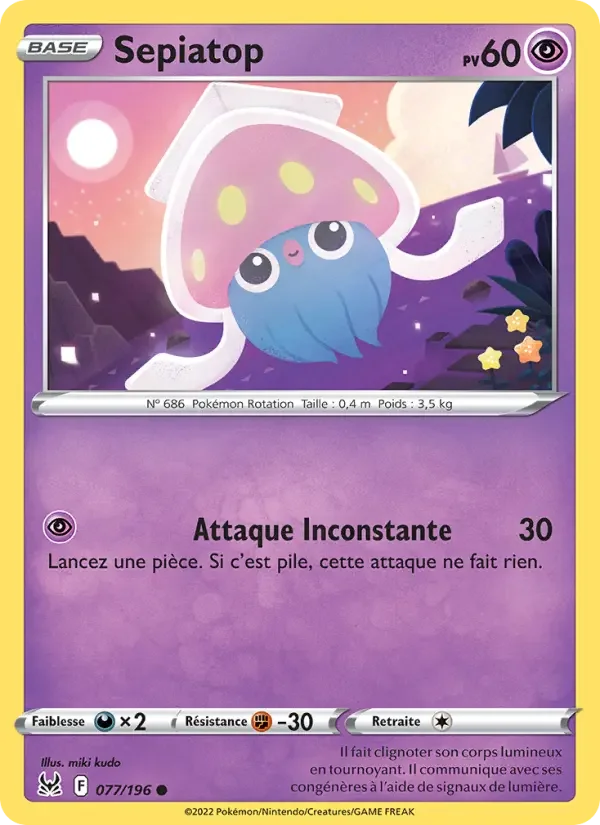 Carte Pokémon Sepiatop — Origine Perdue