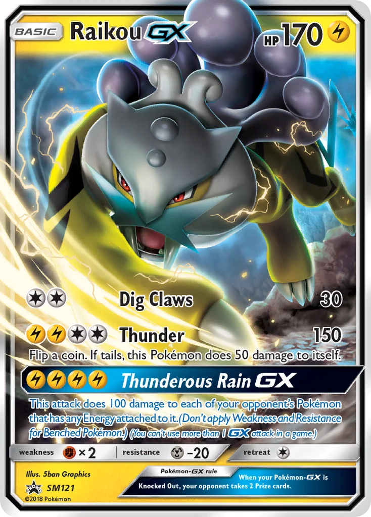 Carte Pokémon Raikou GX — Promos Soleil et Lune