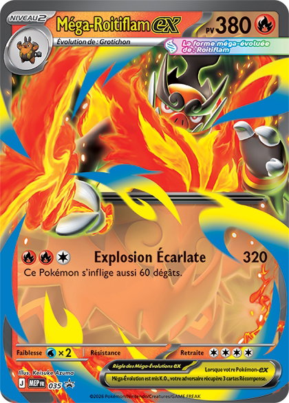 Carte Pokémon Méga-Roitiflam-ex — Promos Méga-Évolution
