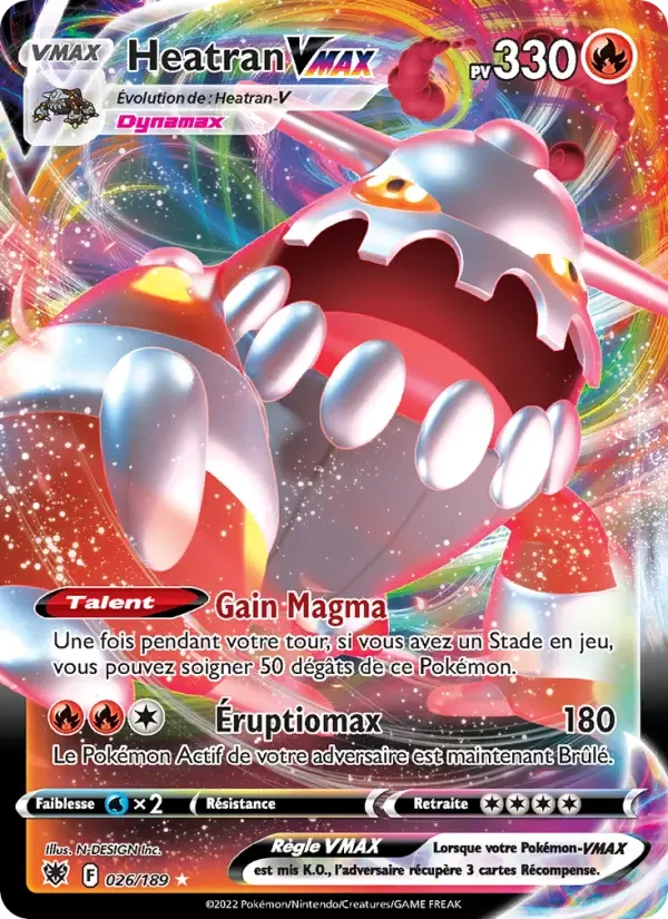 Carte Pokémon Heatran VMAX — Astres Radieux