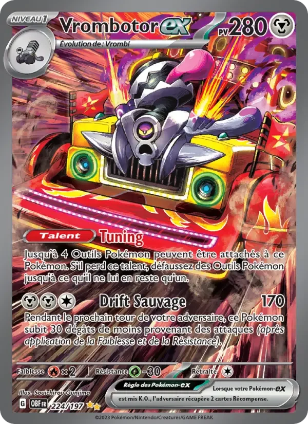Carte Pokémon Vrombotor-ex — Flammes Obsidiennes