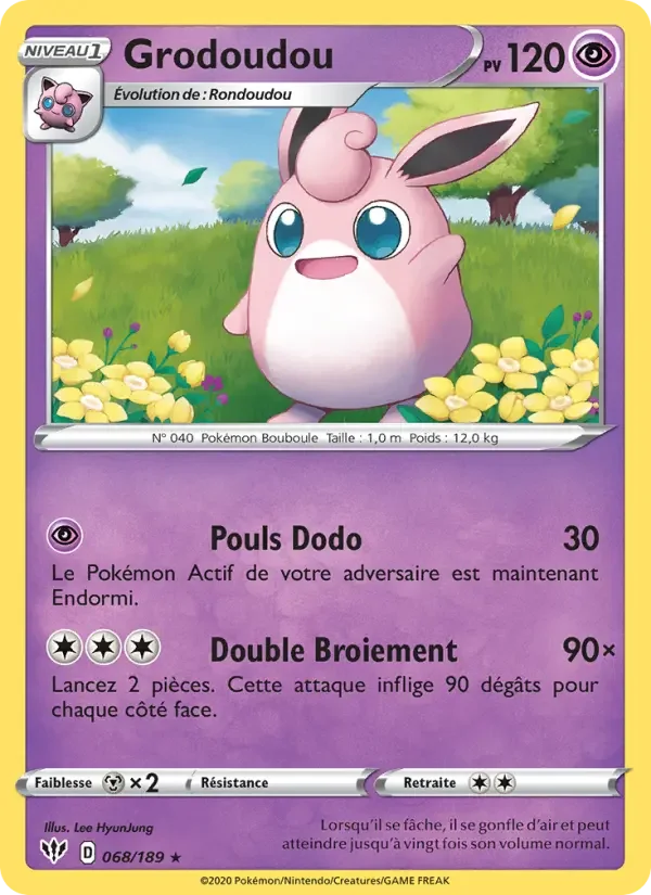 Carte Pokémon Grodoudou — Ténèbres Embrasées