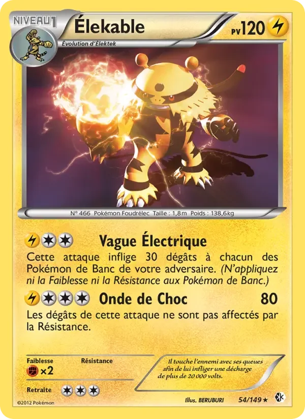 Carte Pokémon Élekable — Frontières Franchies