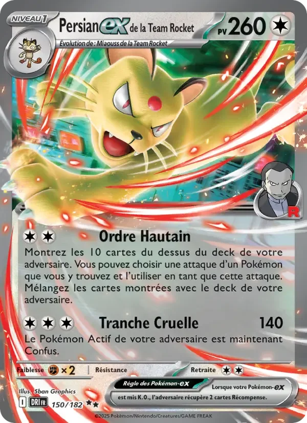 Carte Pokémon Persian-ex de la Team Rocket — Rivalités Destinées