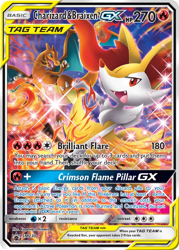 Carte Pokémon Dracaufeu et Roussil GX — Promos Soleil et Lune