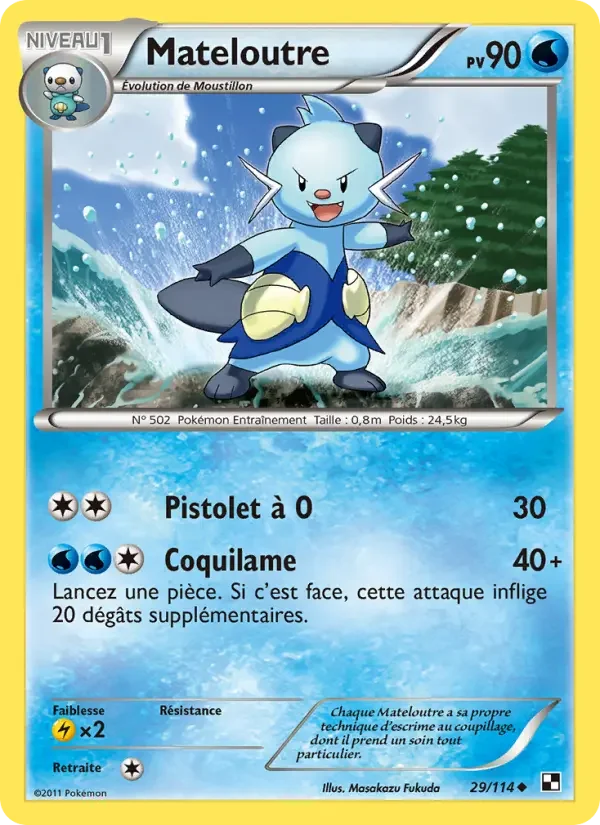Carte Pokémon Mateloutre — Noir & Blanc