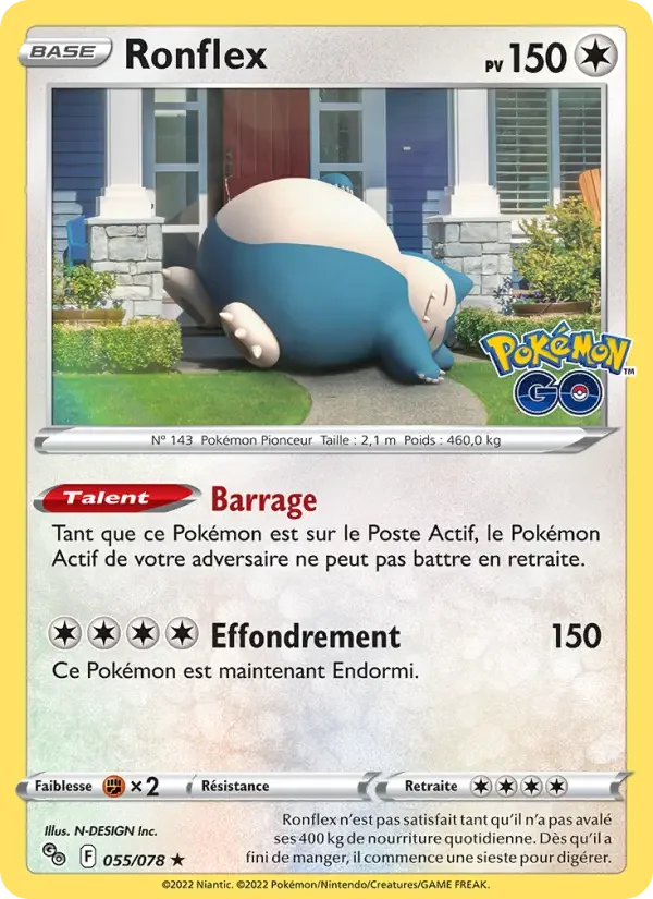Carte Pokémon Ronflex — Pokémon GO