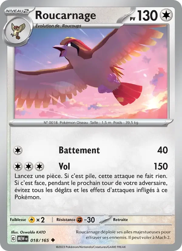 Carte Pokémon Roucarnage — Pokémon 151