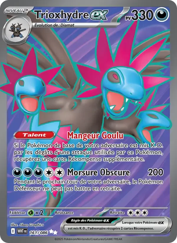 Carte Pokémon Trioxhydre-ex — Flamme Blanche