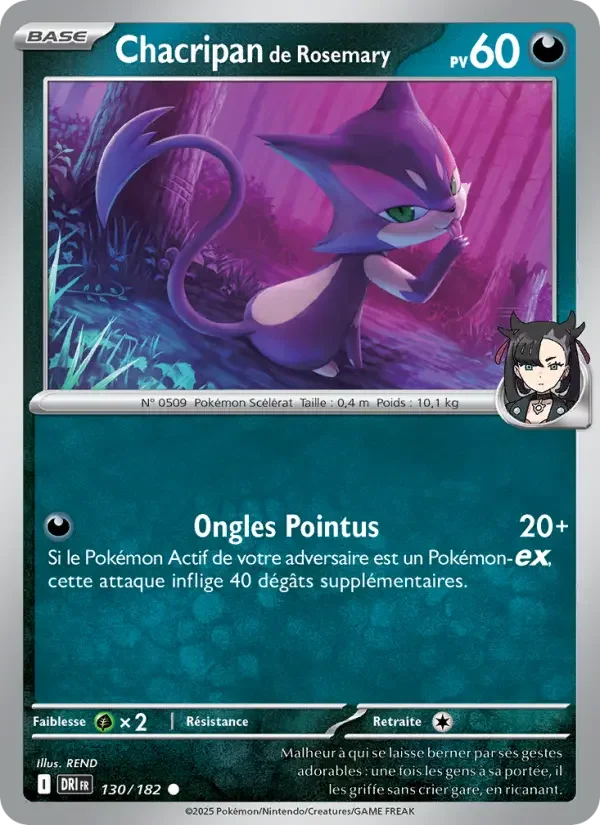 Carte Pokémon Chacripan de Rosemary — Rivalités Destinées