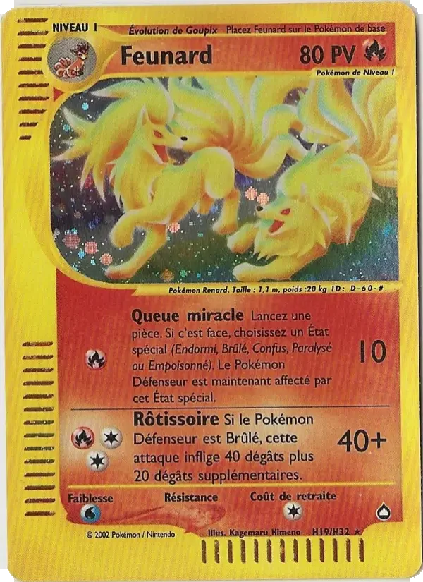 Carte Pokémon Feunard — Aquapolis