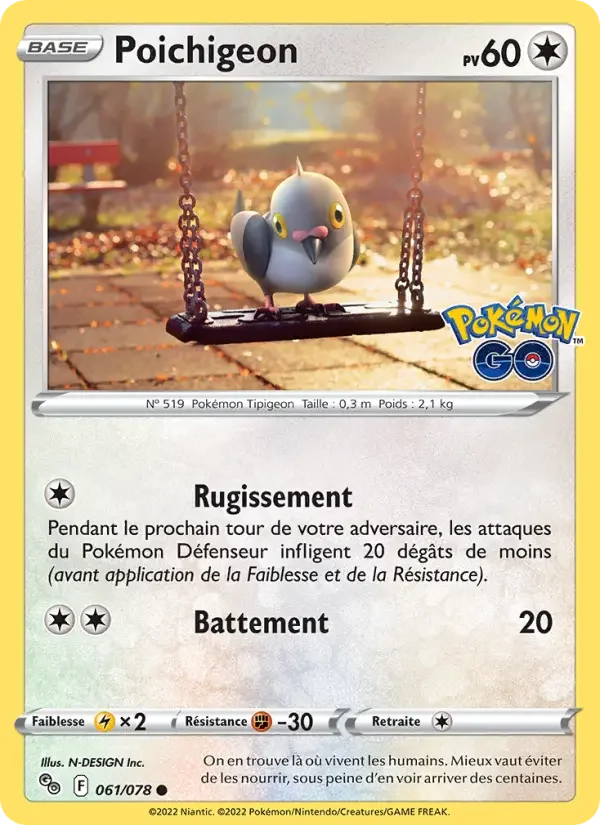Carte Pokémon Poichigeon — Pokémon GO