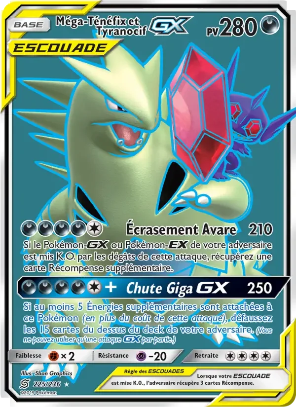Carte Méga-Ténéfix et Tyranocif GX