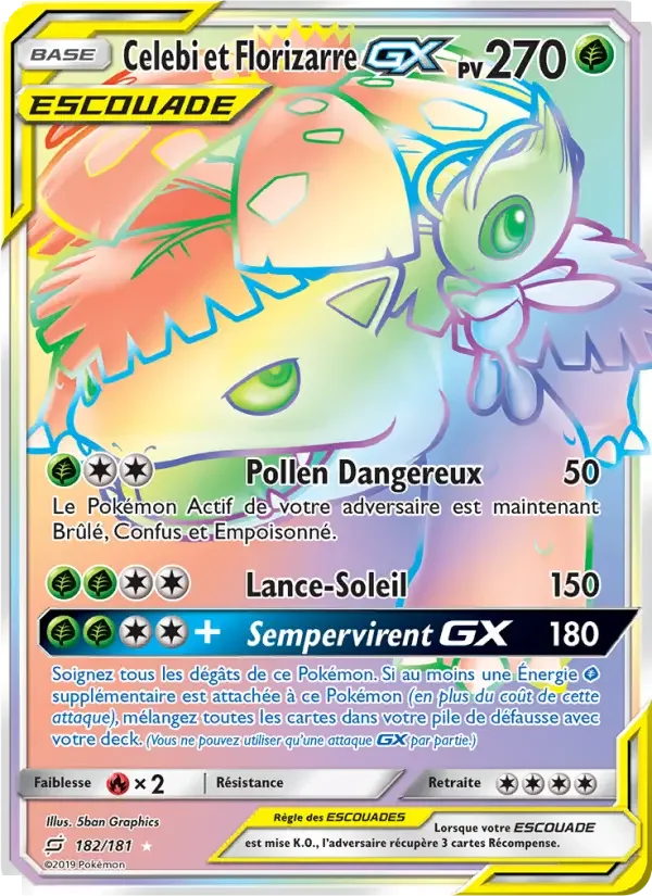 Carte Pokémon Celebi et Florizarre GX — Duo de Choc