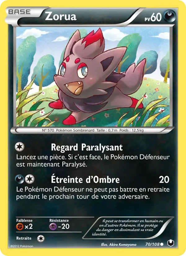 Carte Pokémon Zorua — Explorateurs Obscurs