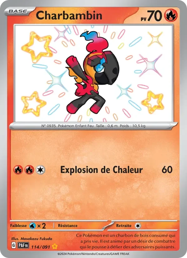 Carte Pokémon Charbambin — Destinées de Paldea